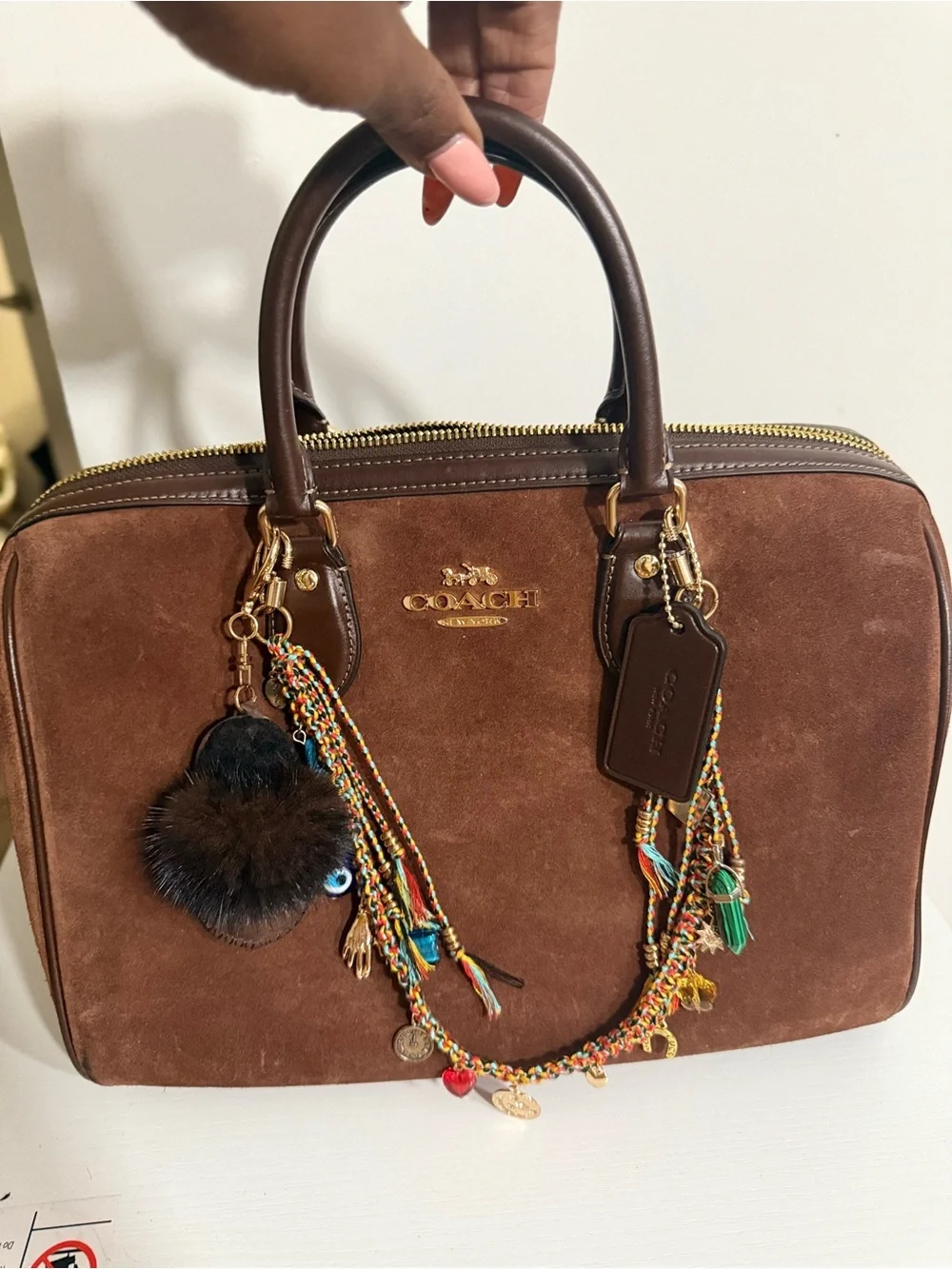 Coach suede satchel
